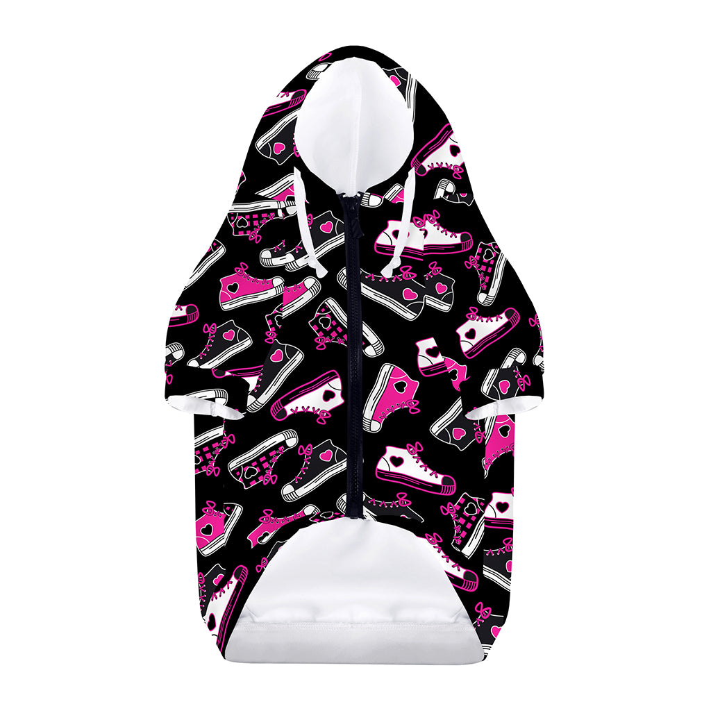 Emo Shoes Pattern Print Dog Zip Up Hoodie