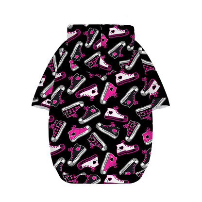 Emo Shoes Pattern Print Dog Zip Up Hoodie