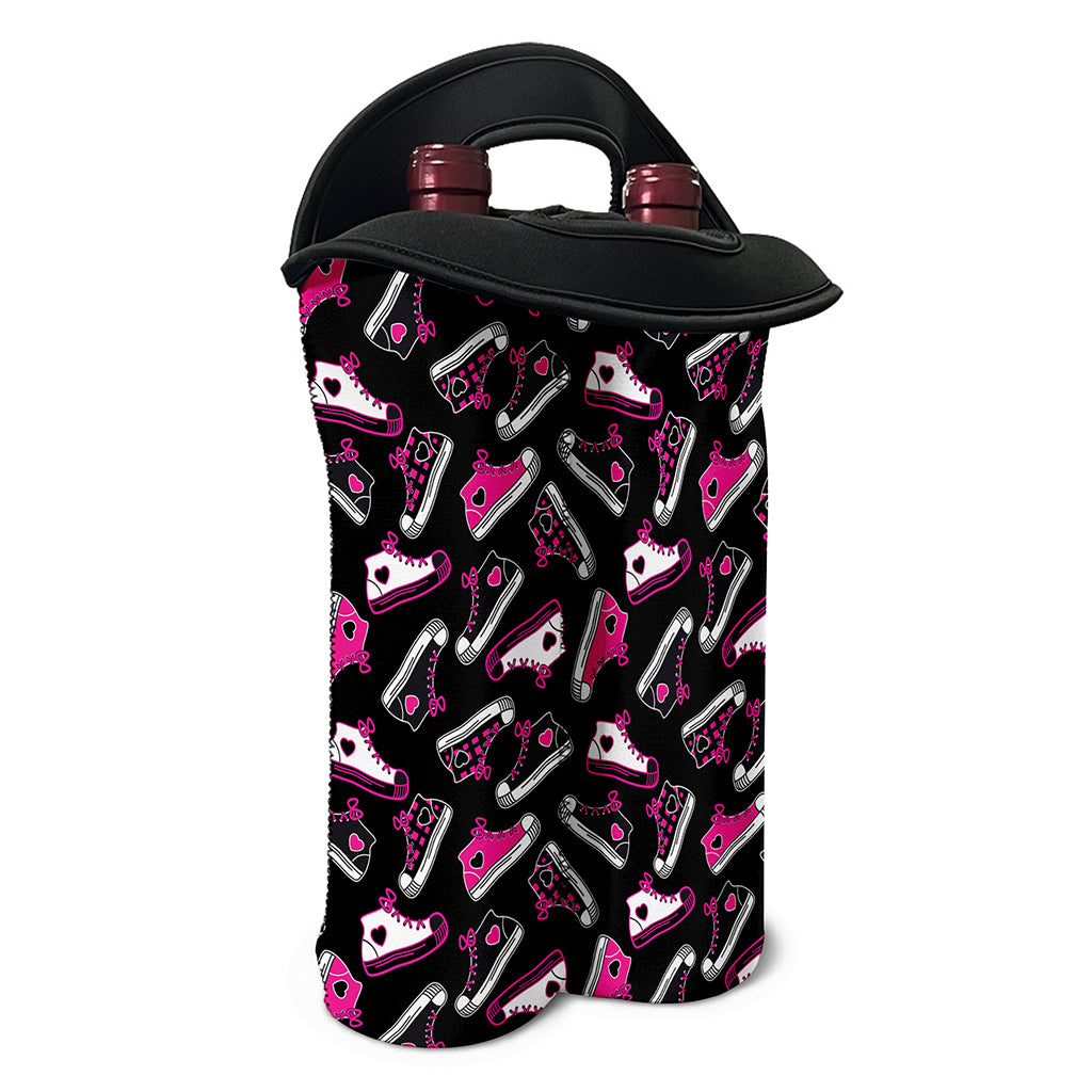Emo Shoes Pattern Print Double Neoprene Wine Tote