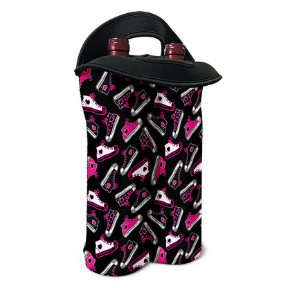 Emo Shoes Pattern Print Double Neoprene Wine Tote