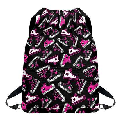 Emo Shoes Pattern Print Drawstring Backpack