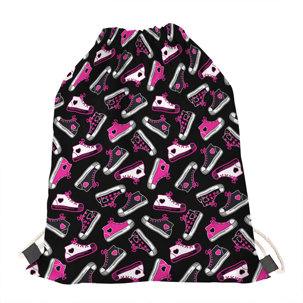 Emo Shoes Pattern Print Drawstring Bag