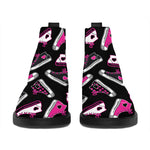 Emo Shoes Pattern Print Flat Ankle Boots