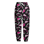 Emo Shoes Pattern Print Fleece Lined Knit Pants