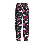 Emo Shoes Pattern Print Fleece Lined Knit Pants