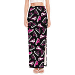 Emo Shoes Pattern Print High Slit Maxi Skirt