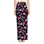 Emo Shoes Pattern Print High Slit Maxi Skirt