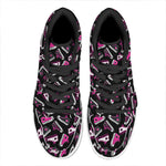 Emo Shoes Pattern Print High Top Leather Sneakers