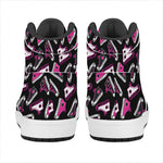 Emo Shoes Pattern Print High Top Leather Sneakers