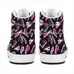 Emo Shoes Pattern Print High Top Leather Sneakers