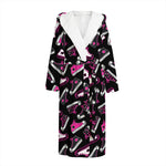 Emo Shoes Pattern Print Hooded Bathrobe