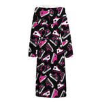 Emo Shoes Pattern Print Hooded Bathrobe