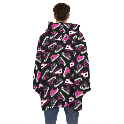 Emo Shoes Pattern Print Hoodie Blanket