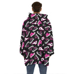 Emo Shoes Pattern Print Hoodie Blanket