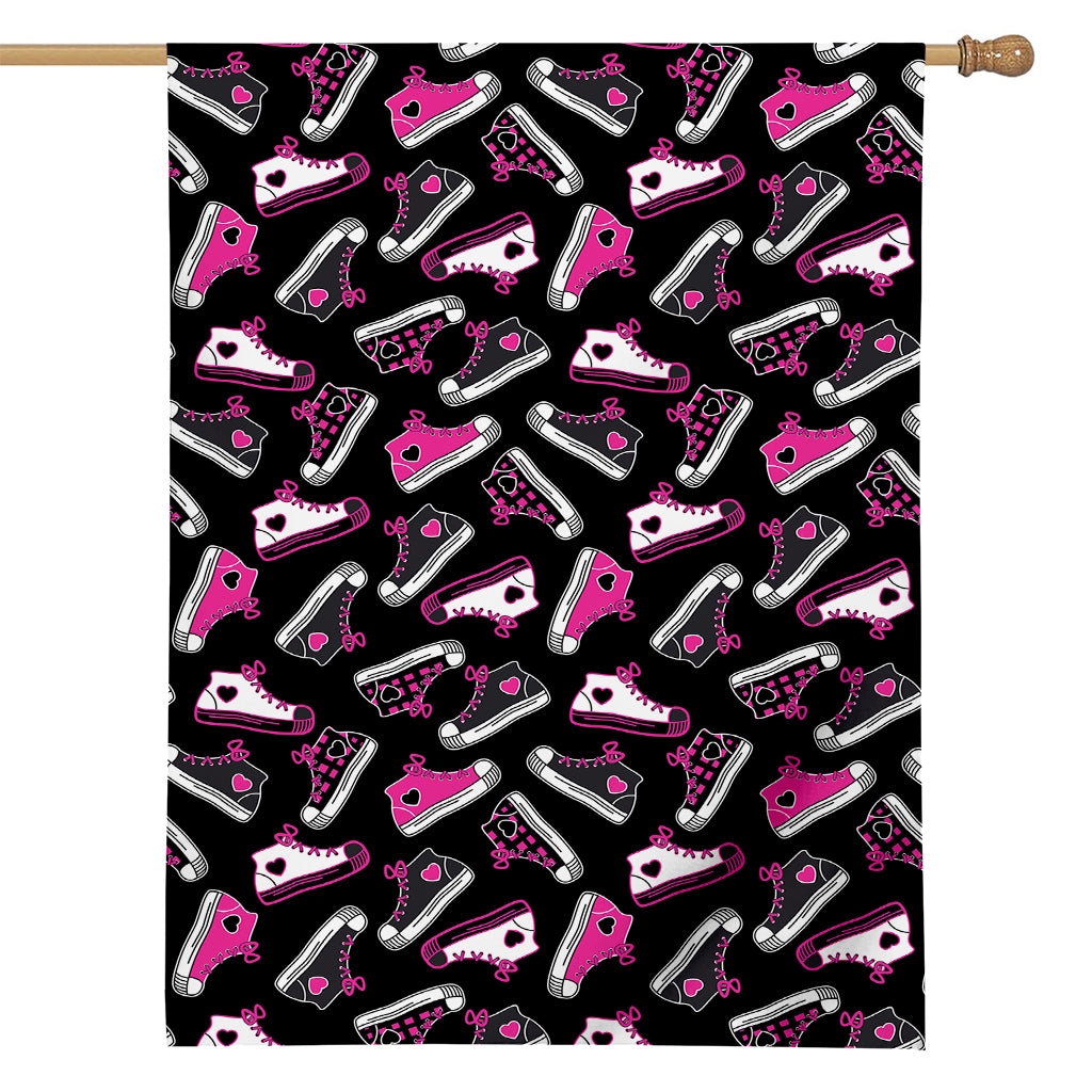 Emo Shoes Pattern Print House Flag