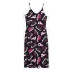 Emo Shoes Pattern Print Jersey Midi Cami Dress