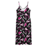 Emo Shoes Pattern Print Jersey Midi Cami Dress