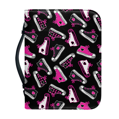 Emo Shoes Pattern Print Leather Bible Cover