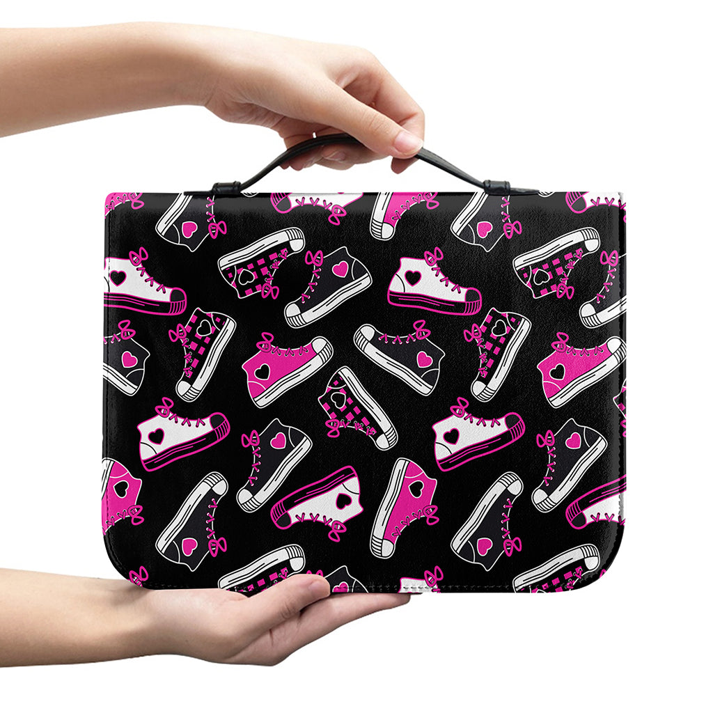 Emo Shoes Pattern Print Leather Bible Cover