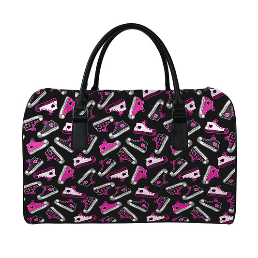 Emo Shoes Pattern Print Leather Duffle Bag