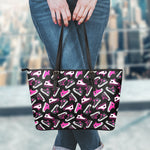 Emo Shoes Pattern Print Leather Tote Bag