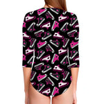 Emo Shoes Pattern Print Long Sleeve Swimsuit
