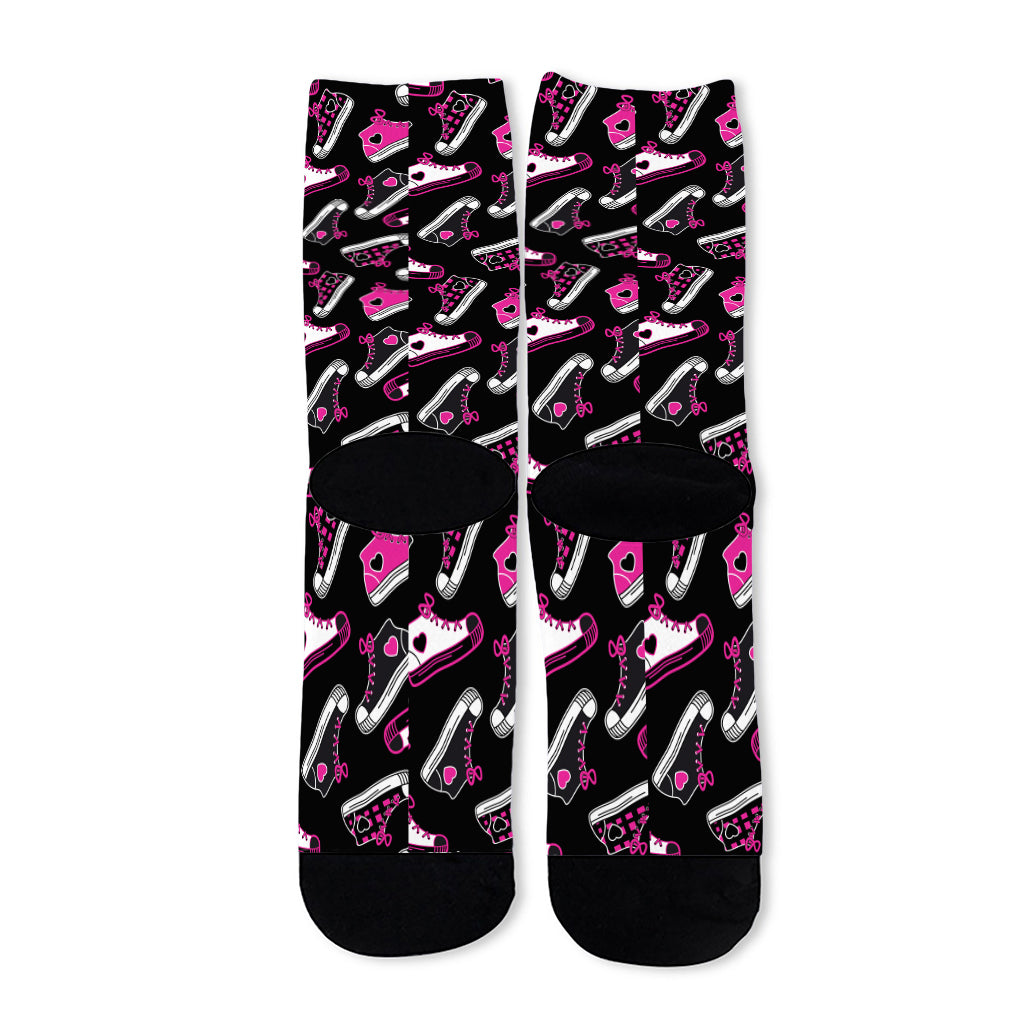 Emo Shoes Pattern Print Long Socks