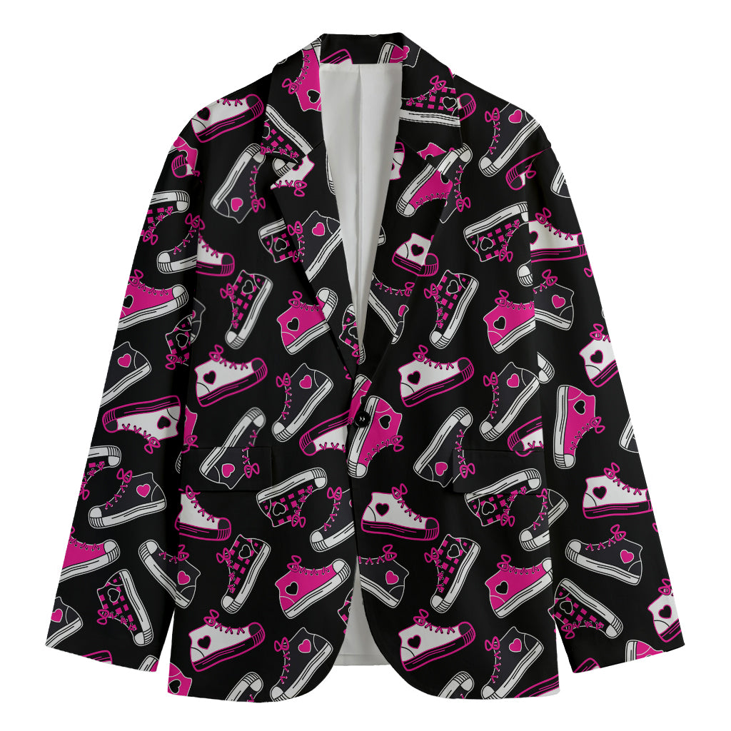 Emo Shoes Pattern Print Men's Cotton Blazer