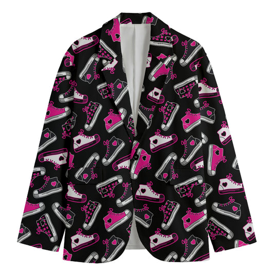 Emo Shoes Pattern Print Men's Cotton Blazer