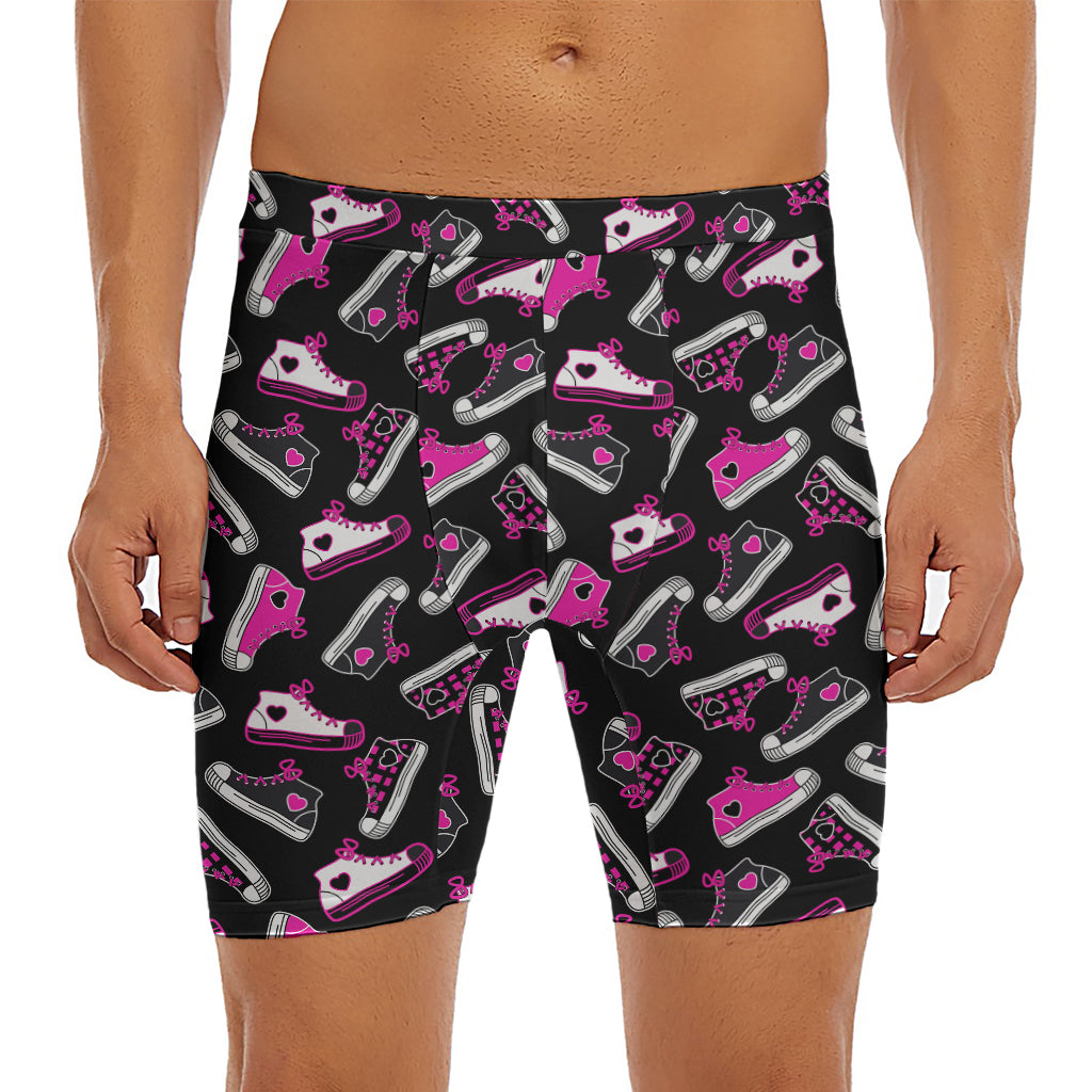 Emo Shoes Pattern Print Men's Long Boxer Briefs