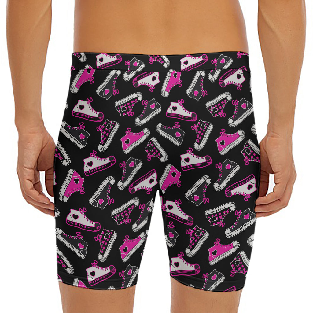 Emo Shoes Pattern Print Men's Long Boxer Briefs