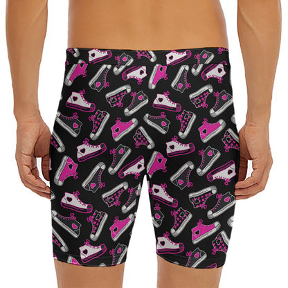 Emo Shoes Pattern Print Men's Long Boxer Briefs