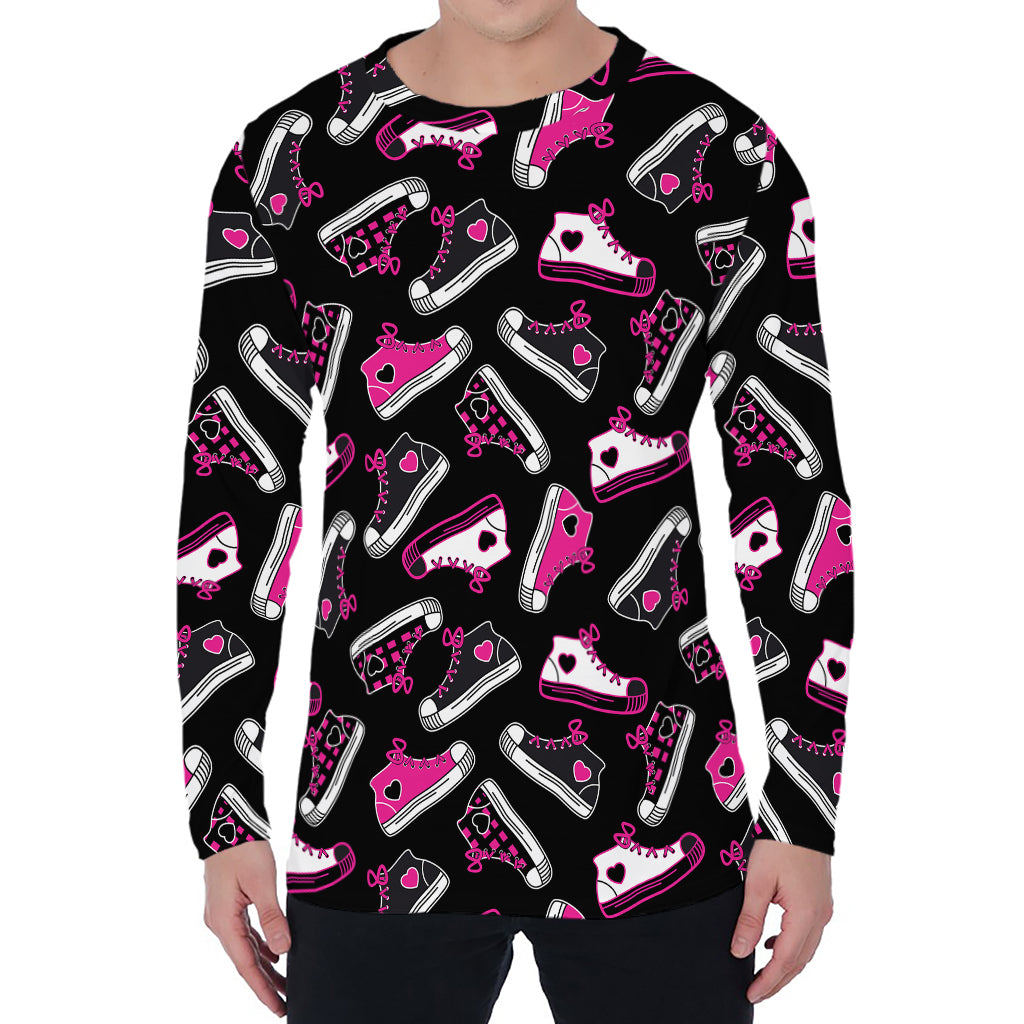 Emo Shoes Pattern Print Men's Long Sleeve T-Shirt