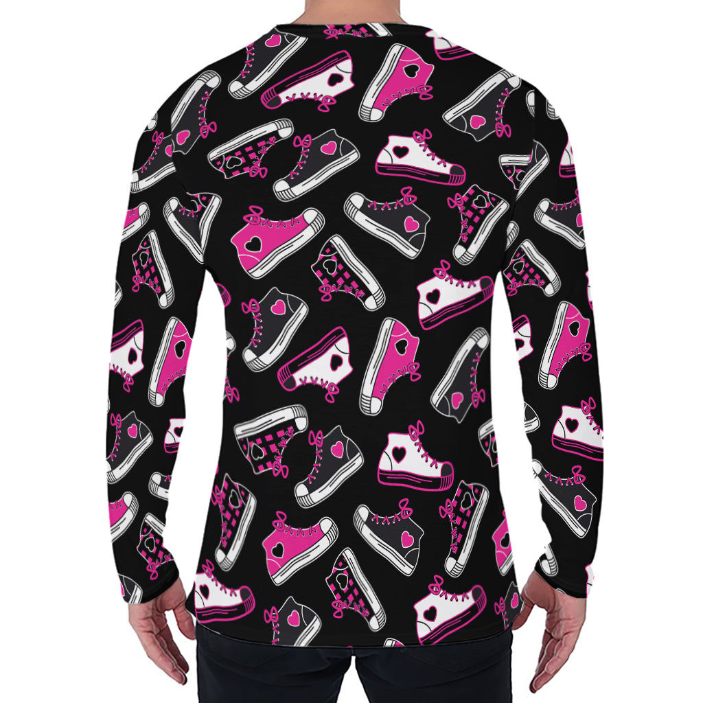 Emo Shoes Pattern Print Men's Long Sleeve T-Shirt