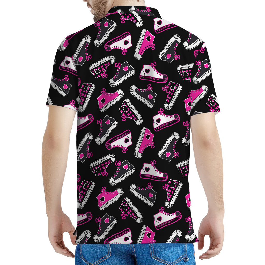 Emo Shoes Pattern Print Men's Polo Shirt