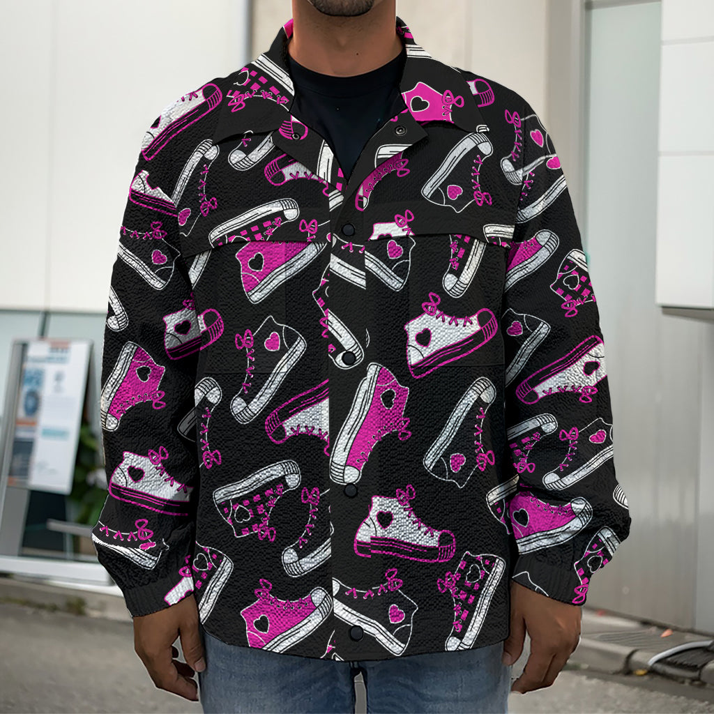 Emo Shoes Pattern Print Men's Shirt Jacket