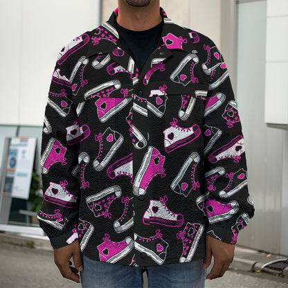 Emo Shoes Pattern Print Men's Shirt Jacket