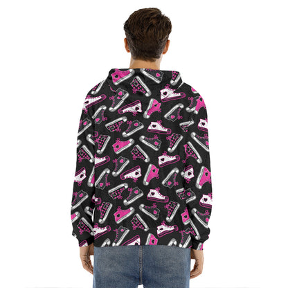 Emo Shoes Pattern Print Men's Velvet Pullover Hoodie