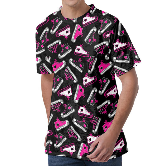 Emo Shoes Pattern Print Men's Velvet T-Shirt