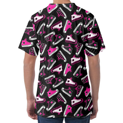 Emo Shoes Pattern Print Men's Velvet T-Shirt