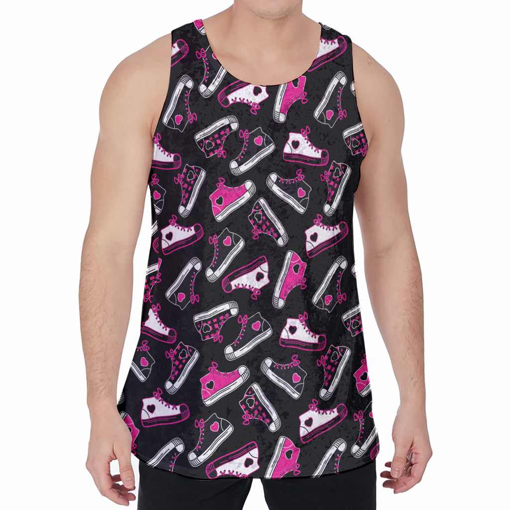 Emo Shoes Pattern Print Men's Velvet Tank Top