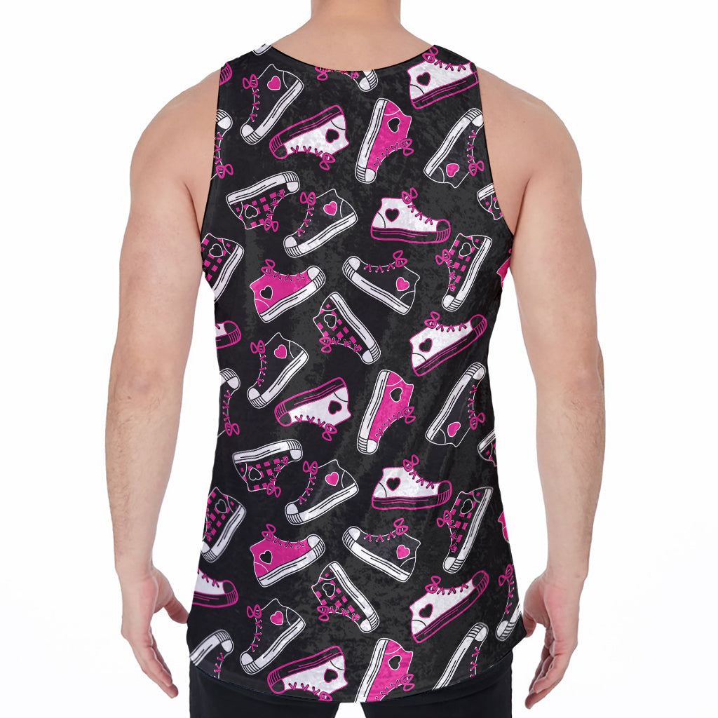 Emo Shoes Pattern Print Men's Velvet Tank Top