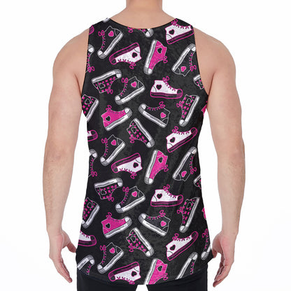 Emo Shoes Pattern Print Men's Velvet Tank Top