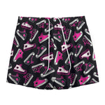 Emo Shoes Pattern Print Mesh Shorts
