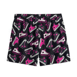 Emo Shoes Pattern Print Mesh Shorts