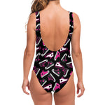 Emo Shoes Pattern Print One Piece Swimsuit