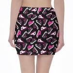 Emo Shoes Pattern Print Pencil Mini Skirt