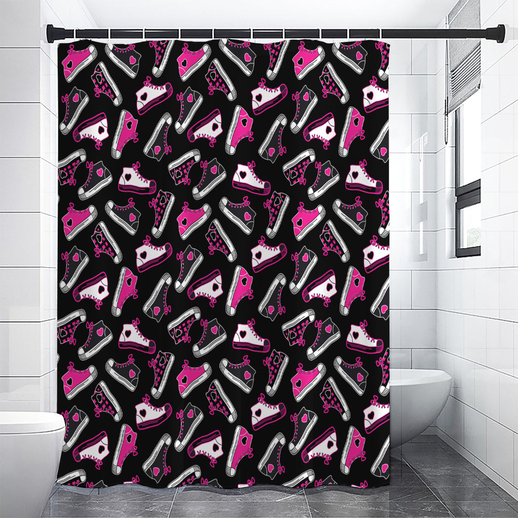 Emo Shoes Pattern Print Premium Shower Curtain