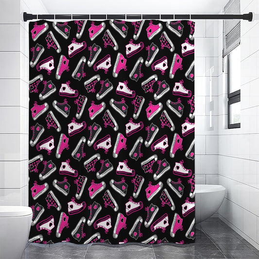 Emo Shoes Pattern Print Premium Shower Curtain