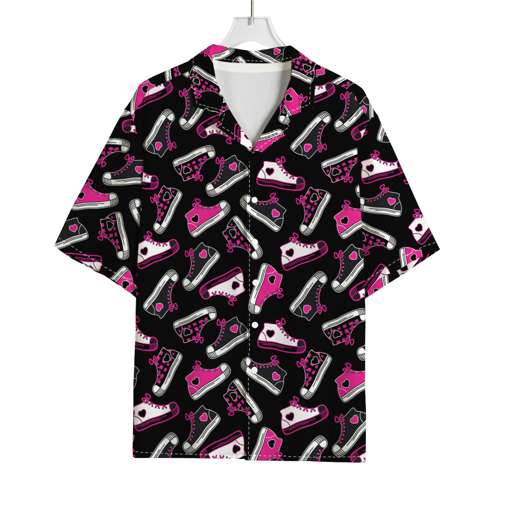 Emo Shoes Pattern Print Rayon Hawaiian Shirt
